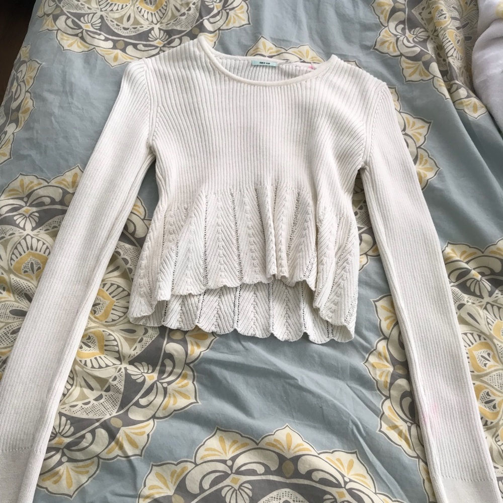 White Cropped Sweater
